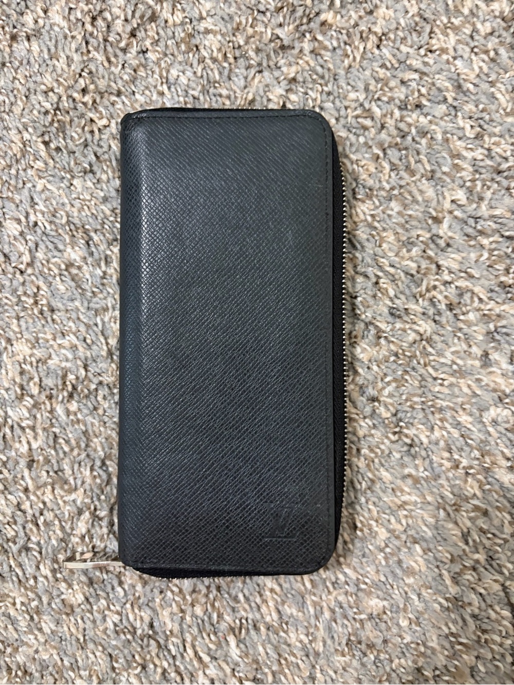 Louis Vuitton Black Zip Around Long Wallet